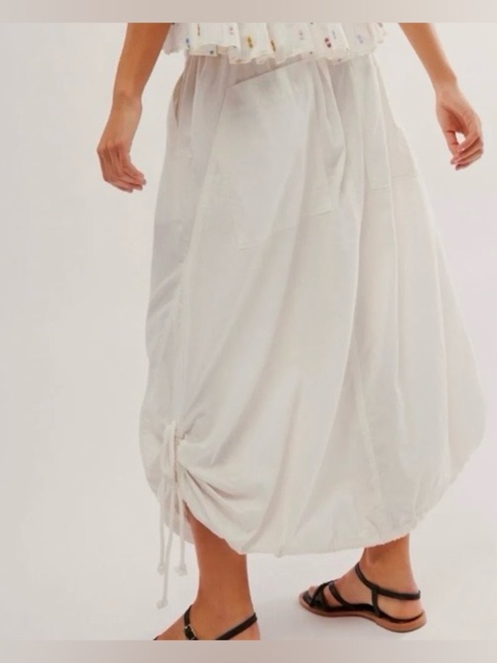 Free People Picture Perfect Parachute Skirt Optic White, Maxi